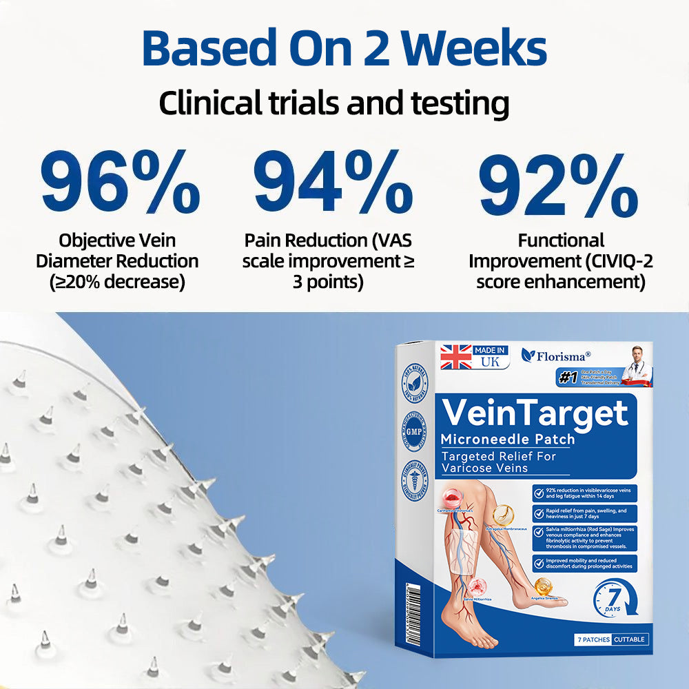 ✅𝐈𝐒𝐎𝟗𝟎𝟎𝟏 𝐑𝐞𝐠𝐢𝐬𝐭𝐞𝐫𝐞𝐝 & 𝐆𝐌𝐏 𝐂𝐞𝐫𝐭𝐢𝐟𝐢𝐞𝐝 |𝐅𝐥𝐨𝐫𝐢𝐬𝐦𝐚®🍁💖 𝐕𝐞𝐢𝐧𝐓𝐚𝐫𝐠𝐞𝐭 𝐌𝐢𝐜𝐫𝐨𝐧𝐞𝐞𝐝𝐥𝐞 𝐏𝐚𝐭𝐜𝐡⚡ —An advanced blend of plant-based ingredients to help target spider veins and varicose veins, while relieving heavy, tired legs.