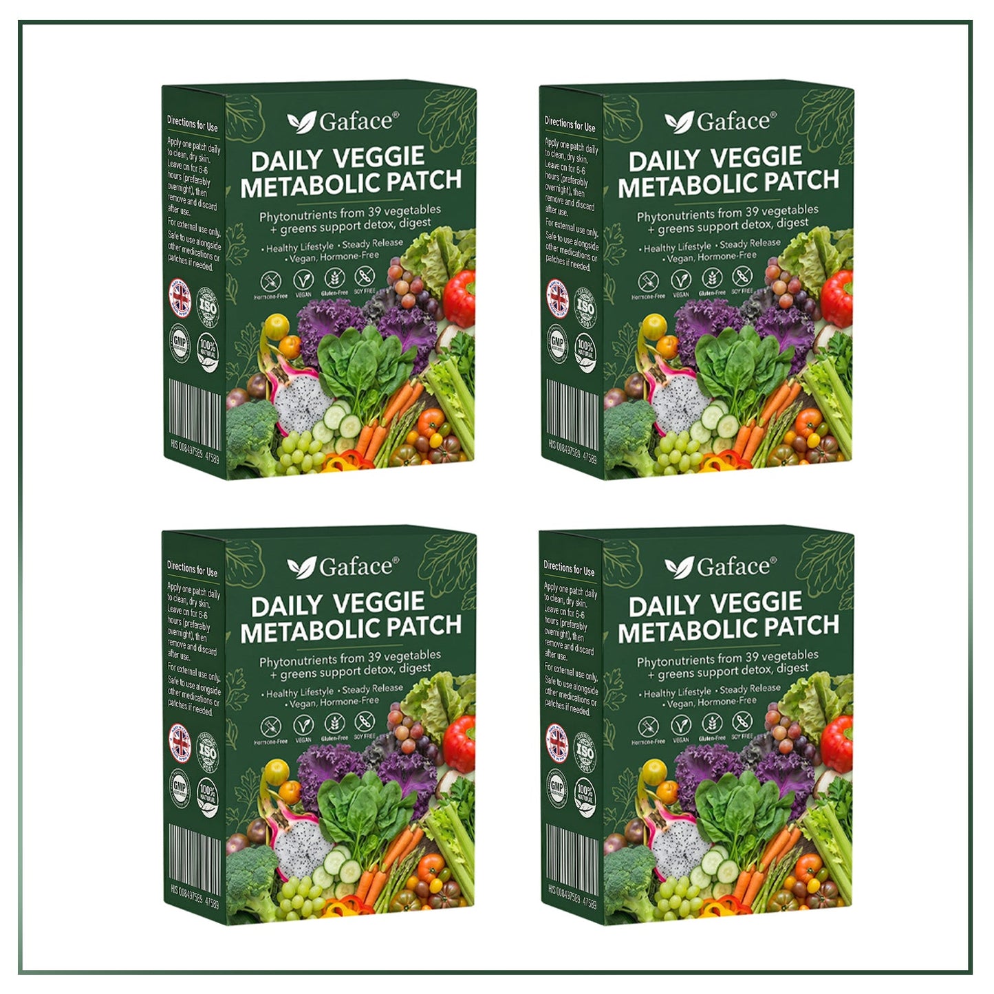 𝐆𝐚𝐟𝐚𝐜𝐞® 𝐃𝐚𝐢𝐥𝐲 𝐕𝐞𝐠𝐞𝐭𝐚𝐛𝐥𝐞 𝐌𝐞𝐭𝐚𝐛𝐨𝐥𝐢𝐜 𝐏𝐚𝐭𝐜𝐡 𝐮𝐬𝐞𝐬 𝐨𝐫𝐠𝐚𝐧𝐢𝐜 𝐯𝐞𝐠𝐞𝐭𝐚𝐛𝐥𝐞 𝐞𝐱𝐭𝐫𝐚𝐜𝐭𝐬 𝐚𝐧𝐝 𝐩𝐡𝐲𝐭𝐨𝐧𝐮𝐭𝐫𝐢𝐞𝐧𝐭𝐬 𝐟𝐫𝐨𝐦 𝟑𝟗 𝐯𝐞𝐠𝐞𝐭𝐚𝐛𝐥𝐞𝐬 + 𝐠𝐫𝐞𝐞𝐧𝐬 𝐭𝐨 𝐬𝐮𝐩𝐩𝐨𝐫𝐭 𝐝𝐞𝐭𝐨𝐱, 𝐝𝐢𝐠𝐞𝐬𝐭𝐢𝐨𝐧 & 𝐦𝐞𝐭𝐚𝐛𝐨𝐥𝐢𝐜 𝐫𝐞𝐬𝐞𝐭, 𝐚𝐧𝐝 𝐛𝐨𝐨𝐬𝐭 𝐞𝐧𝐞𝐫𝐠𝐲 𝐟𝐨𝐫 𝐚𝐥𝐥-𝐝𝐚𝐲 𝐰𝐞𝐥𝐥𝐧𝐞𝐬𝐬.
