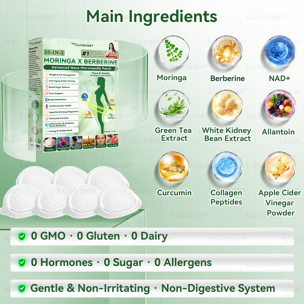 𝑶𝒇𝒇𝒊𝒄𝒊𝒂𝒍 𝑺𝒕𝒐𝒓𝒆 | 🍈💖𝑳𝒖𝒙𝒂𝒓𝒊𝒔𝒆® 𝑴𝒐𝒓𝒊𝒏𝒈𝒂 & 𝑩𝒆𝒓𝒃𝒆𝒓𝒊𝒏𝒆 10-𝑰𝑵-1 𝑨𝒅𝒗𝒂𝒏𝒄𝒆𝒅 𝑵𝒂𝒏𝒐 𝑴𝒊𝒄𝒓𝒐𝒏𝒆𝒆𝒅𝒍𝒆 𝑷𝒂𝒕𝒄𝒉 (𝐎𝐧𝐜𝐞 𝐃𝐚𝐢𝐥𝐲, 𝐯𝐢𝐬𝐢𝐛𝐥𝐞 𝐜𝐡𝐚𝐧𝐠𝐞𝐬 𝐢𝐧 𝟕 𝐝𝐚𝐲𝐬）✅ 𝐎𝐛𝐞𝐬𝐢𝐭𝐲, 𝐃𝐢𝐚𝐛𝐞𝐭𝐞𝐬, 𝐒𝐥𝐞𝐞𝐩 𝐀𝐩𝐧𝐞𝐚, 𝐀𝐧𝐝 𝐉𝐨𝐢𝐧𝐭 𝐈𝐬𝐬𝐮𝐞𝐬💥