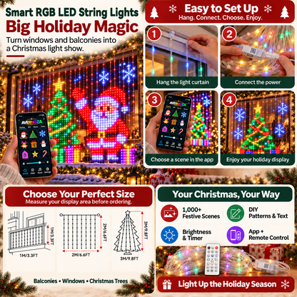 💐💖Smart RGB LED String Lights |🧱 Your Holiday Light Show, Controlled from Your Phone